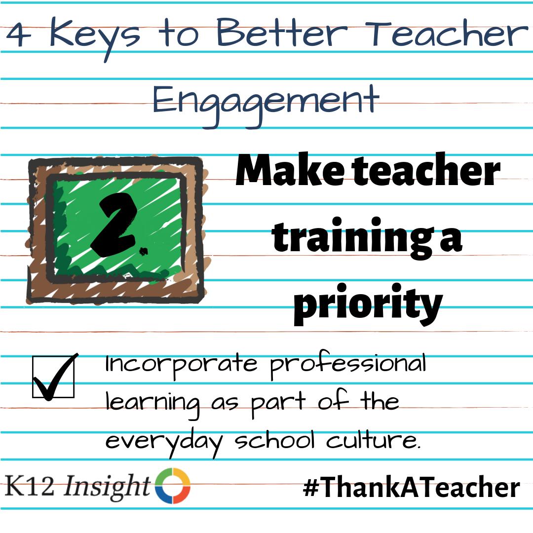 #TeacherAppreciationWeek is a great time to recommit to stronger teacher support and engagement. This week we're sharing tips on how to do just that. Tip #2: Make teacher training a priority #ThankATeacher bit.ly/2vJ1Sn3