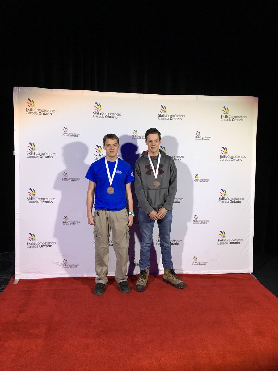 HHSCustomWood's tweet photo. Congratulations Sam and Liam on your 3rd Place Finish in The Two Person Build Competition at Ontario Skills. https://t.co/ii8I9Zdwai