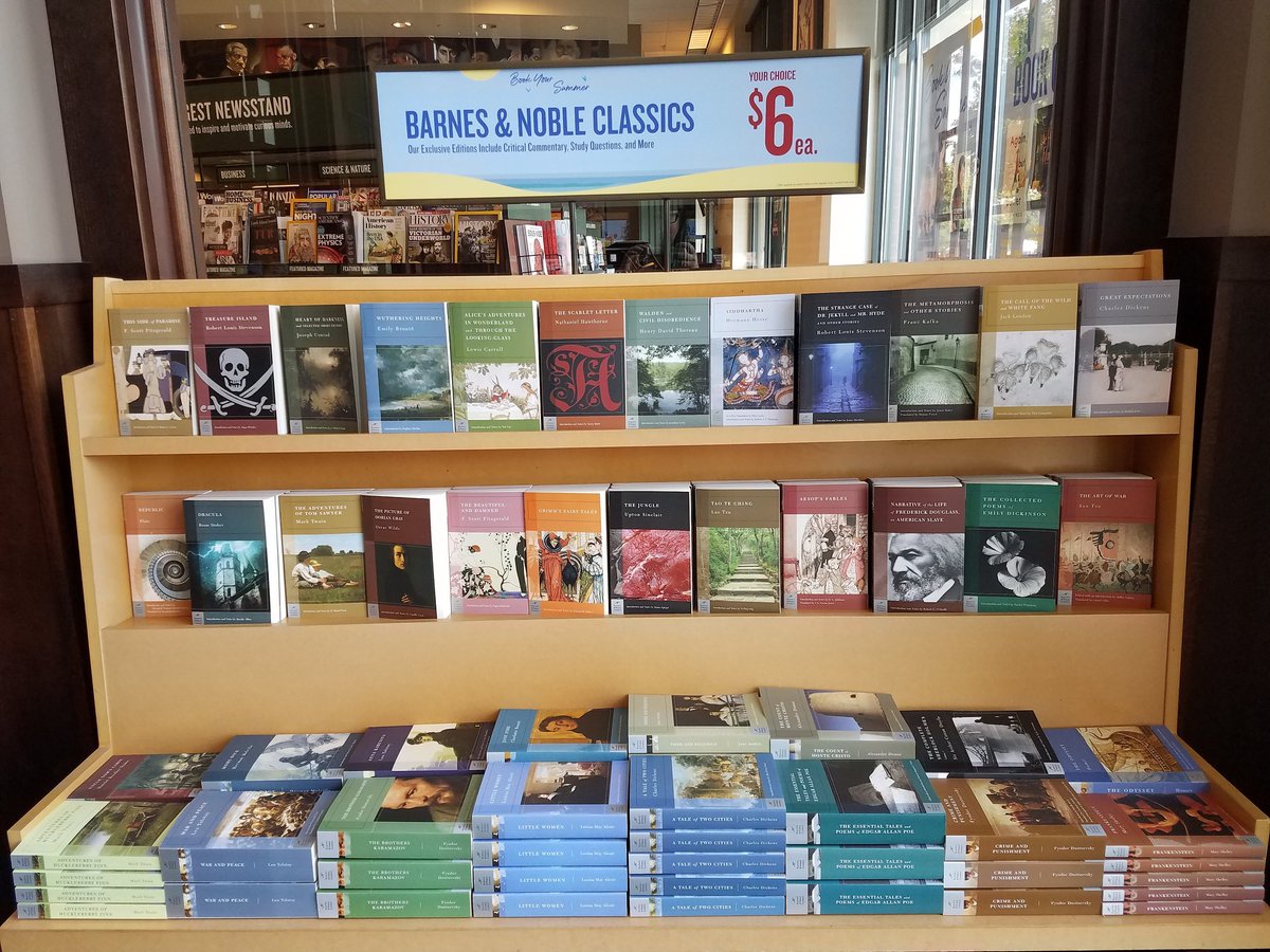 BNNatomas's tweet photo. Time to stock up! ⏰ These #BNClassics are on sale for just $6 all #summer long! 🌞 #classics #classicliterature #readallsummer #readtheclassics #readbooks #buybooks #shoplocal #visitabookstore #sacramento #natomas #bnbookpassion #notjustbooks #BNBuzz https://t.co/V65m67n96i