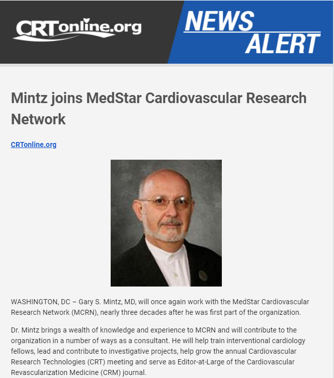 @hect2701 Welcome Gary Mintz to MedStar! @CRT_meeting @ron_waksman @ESHLOF @AHKajita @HashimHayder @MicaelaIantorno