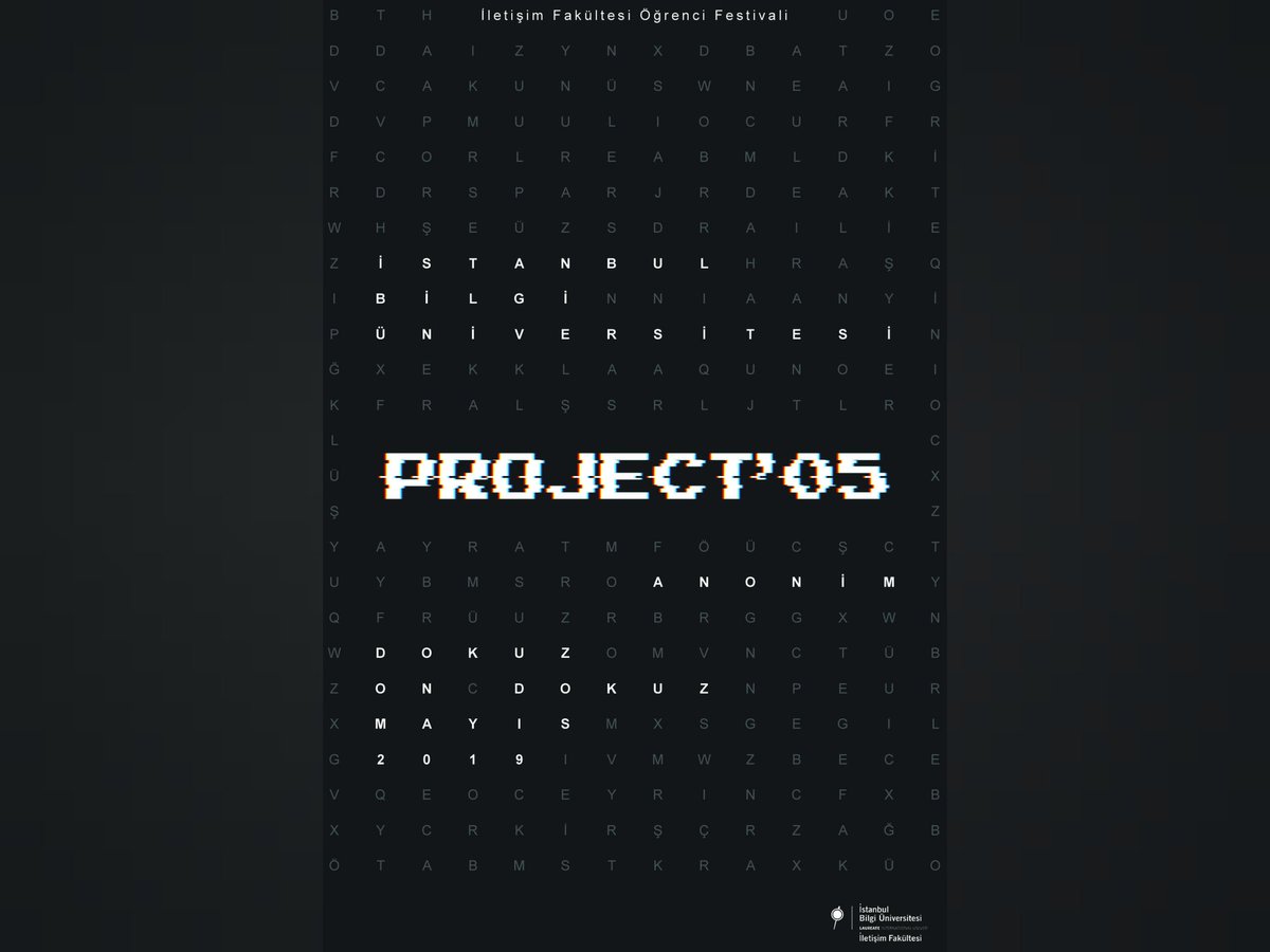 project_bilgi's tweet photo. Sanat tasarım ve iletişim festivali Project'05 yarın başlıyor! Sergimize saatler kala bizi takip etmeye devam edin. 🕶
#anonim #project05 https://t.co/tuZ5NEhWkK