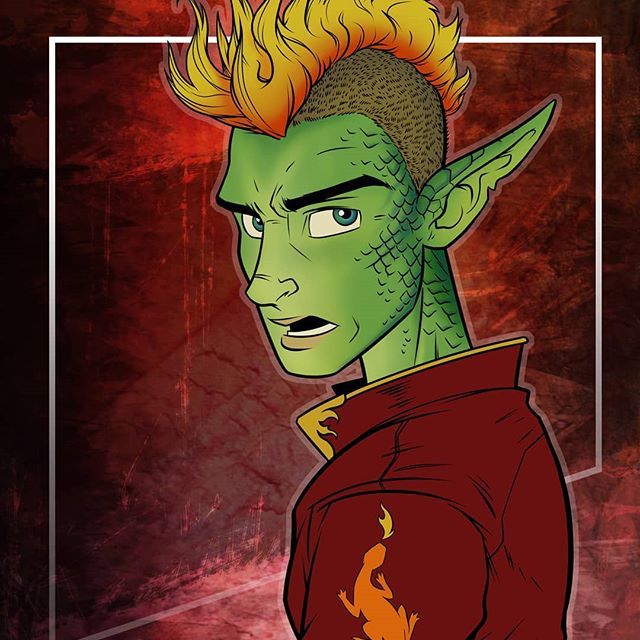 jpowersart's tweet photo. More character prints in the works, including more from my fantasy high school and elf series. And more dino art today on the stream!

#illustration #workinprogress #fireelf #scales #cute #fantasyhighschool #salamander #characterart #tweets https://t.co/9N4eY7EZF3 https://t.co/WqCCLWwEDs