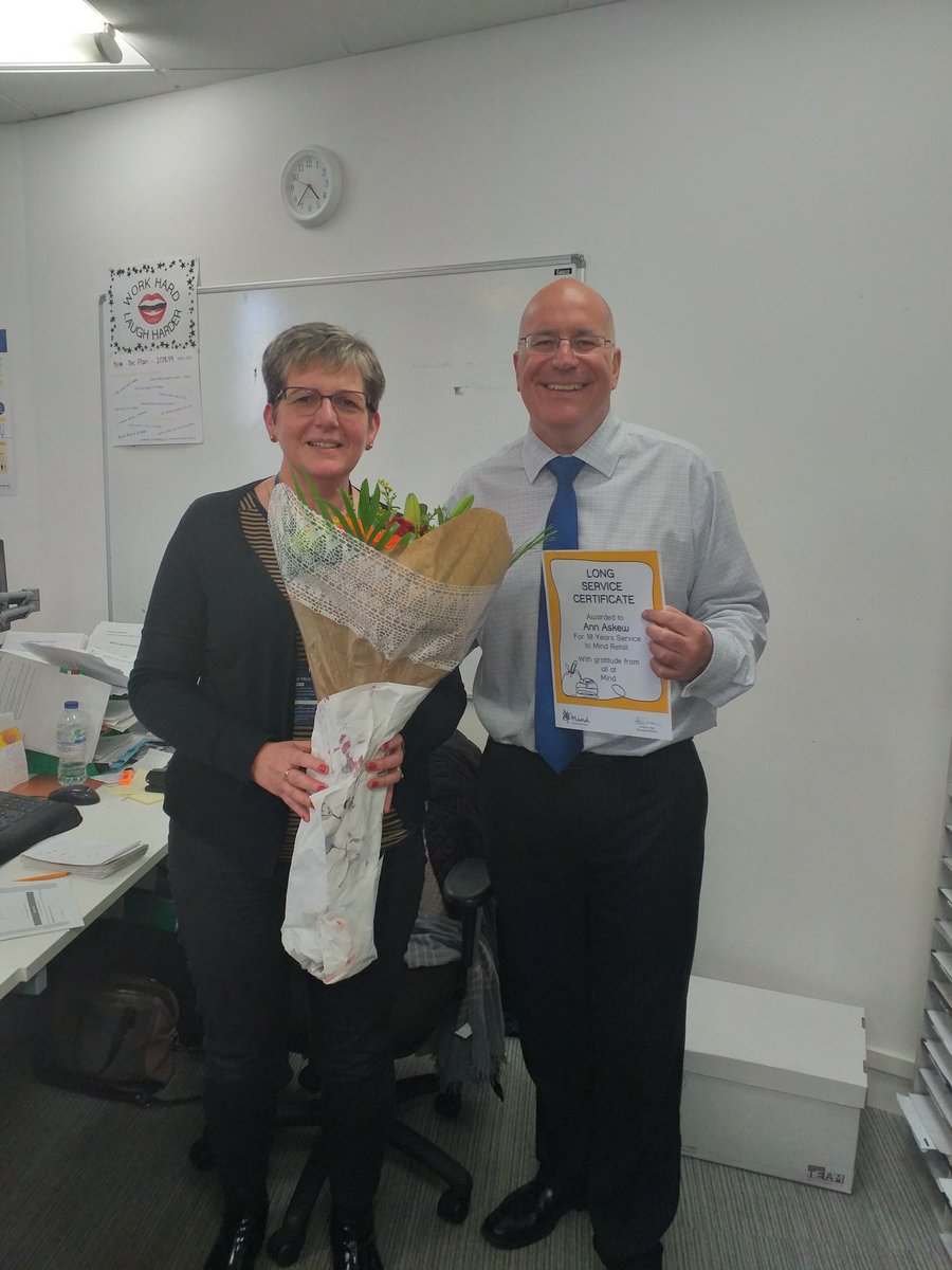 andrewvalemind's tweet photo. Celebrating 10 years of service with Ann in Head Office - thank you for your dedication and support over the years @MindCharity @MJosephmind @AmandaDayMind @soneill_mind @paulfarmermind @steviespring1 @JRobertsmind #mymindshop https://t.co/m8ooU23Hs7
