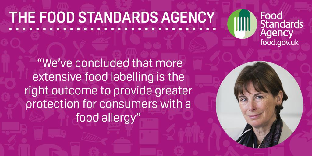 Our #FSABoard is recommending that full ingredient labelling should be mandatory for all pre-packed food for direct sale to consumers with #FoodHypersensitivity.