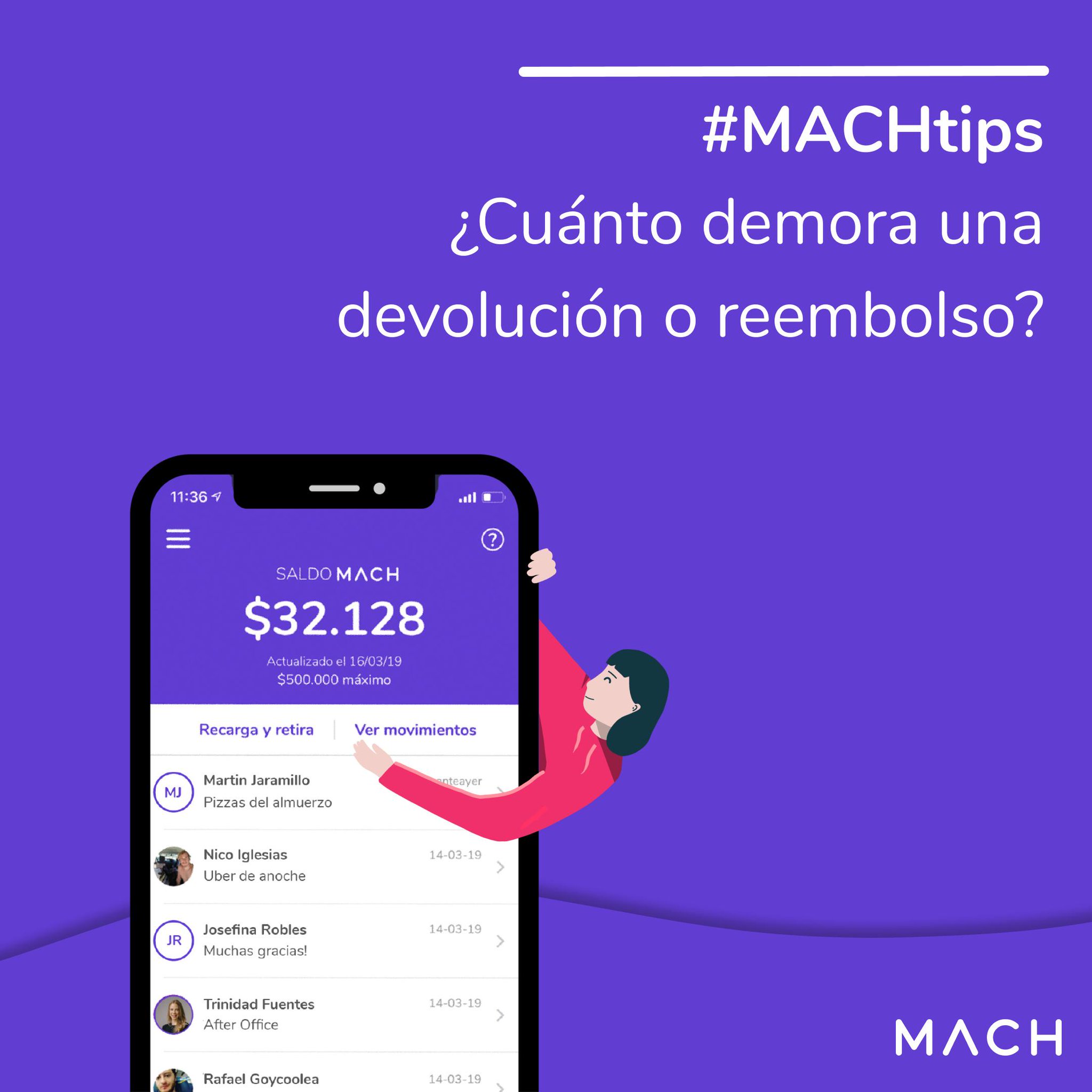 MACH on X: ¿Esperas una devolución o reembolso de compra? Estos son los  #MACHTips que te recomendamos seguir: 1️⃣ Asegúrate que el comercio tramitó  la devolución de tu dinero. 2️⃣ Considera que