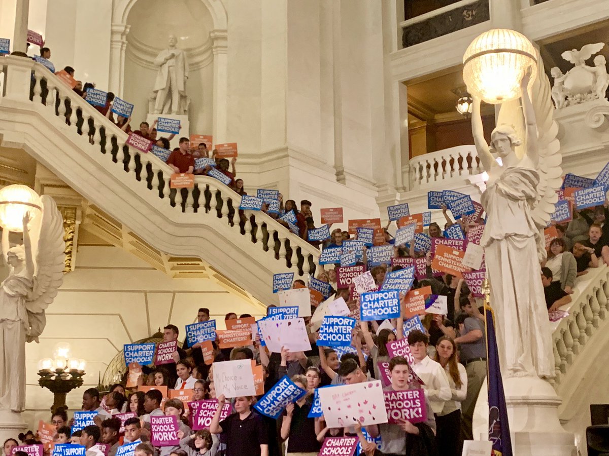 AshleyDeMauro's tweet image. #PACharter students are filling the rotunda steps to celebrate the impact #charterschools have had on them! @PACharter @ExcelinEd #PCPCS