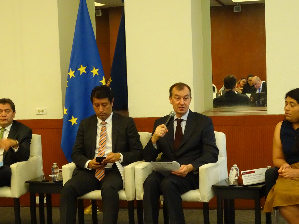 La Delegación de la <a href="/UEenMexico/">Unión Europea en México 🇪🇺🇲🇽</a> Ministro Consejero Jérome Poussielgue Jefe de la Cooperación #LCSIIMXUE .-"Se ha trabajado desde las fuerzas de seguridad hasta los sectores vulnerables, entendiendo que la #CohesiónSocial es de todos porque todos somos actores." <a href="/AMEXCID/">AMEXCID</a>