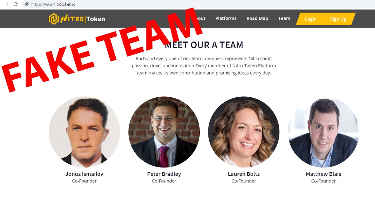 ICOEthics's tweet photo. SCAM ALERT
FAKE TEAM (stealing people's identity) + Plagiarized Whitepaper
SCAM Project: https://t.co/21Ngtden4E
More details and updates: 
https://t.co/8g2vVObnTo https://t.co/VMDzGblmpD