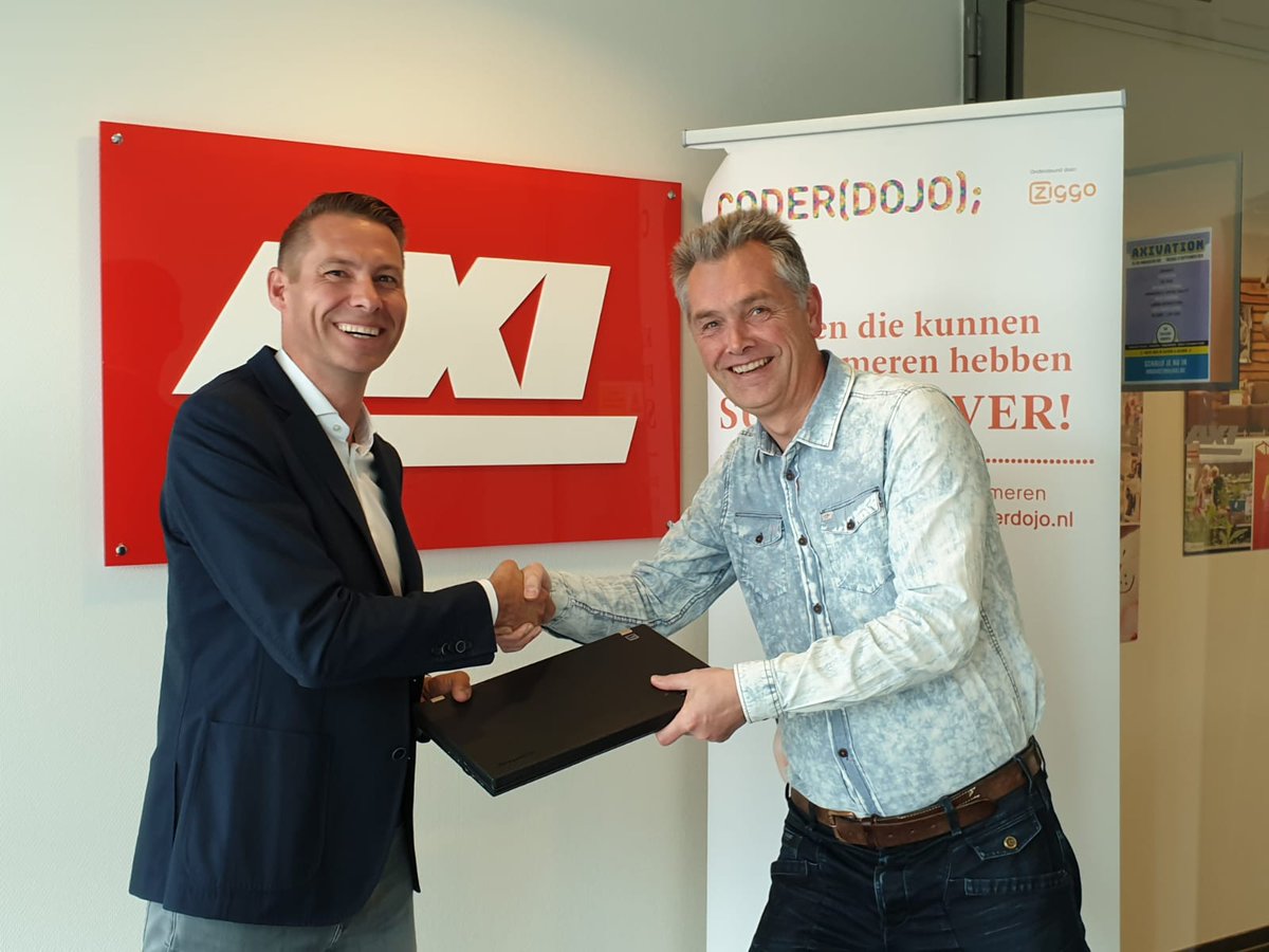 De ICT &amp; Tech sector in #Breda omarmt onze missie coderdojo-breda.nl/axi-doneert-pc…