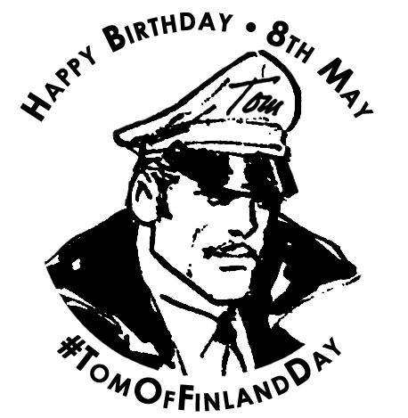Happy birthday to Tom of Finland 🍾 Today, we raise our glasses to this pioneer of homoerotic art, to celebrate his life and his message: "Gay is good"! Cheers, Tom. #TomofFinlandDay
