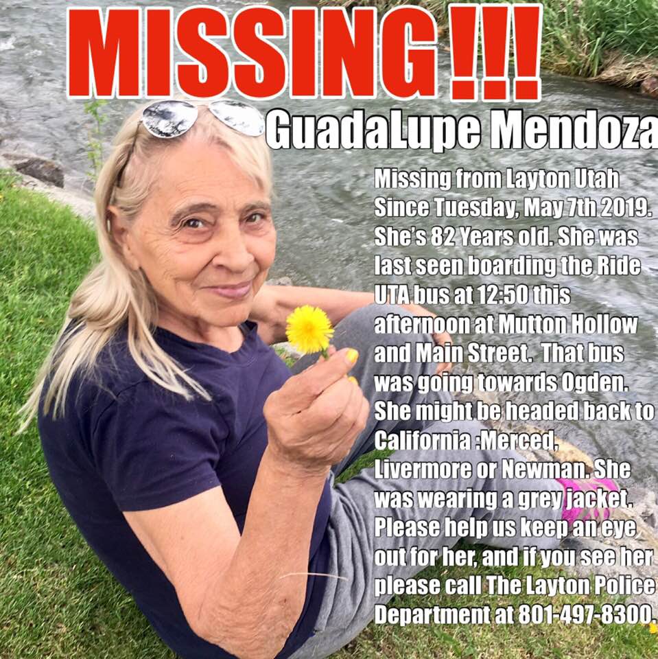 FanScene's tweet photo. Our friend's 82-year-old Mother is missing from Layton, Utah. Please keep her and her family in your prayers!!! https://t.co/JngCcr4l5A