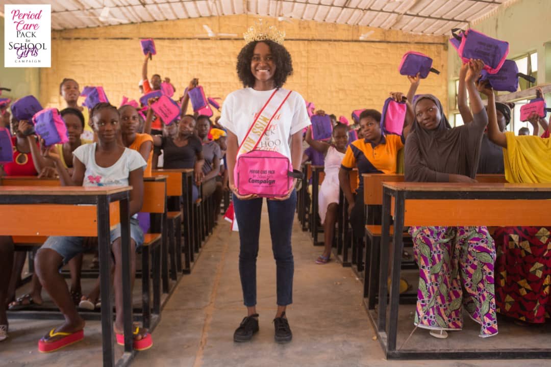 AUNigeria's tweet photo. About 90 school girls in Yola benefited from the sanitary care pack outreach initiated by Miss AUN, Christine Vihishima. These undergraduate students launched an online campaign to crowdfund for this project. Service to society is at the core of what we teach our students. 😍🙌 https://t.co/8MTHytZyQ1
