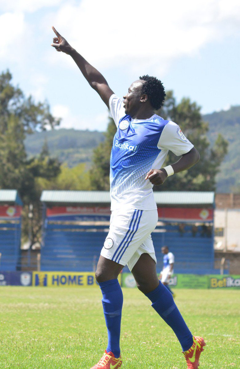 Sofapaka's Kepha Aswani celebrating after scoring