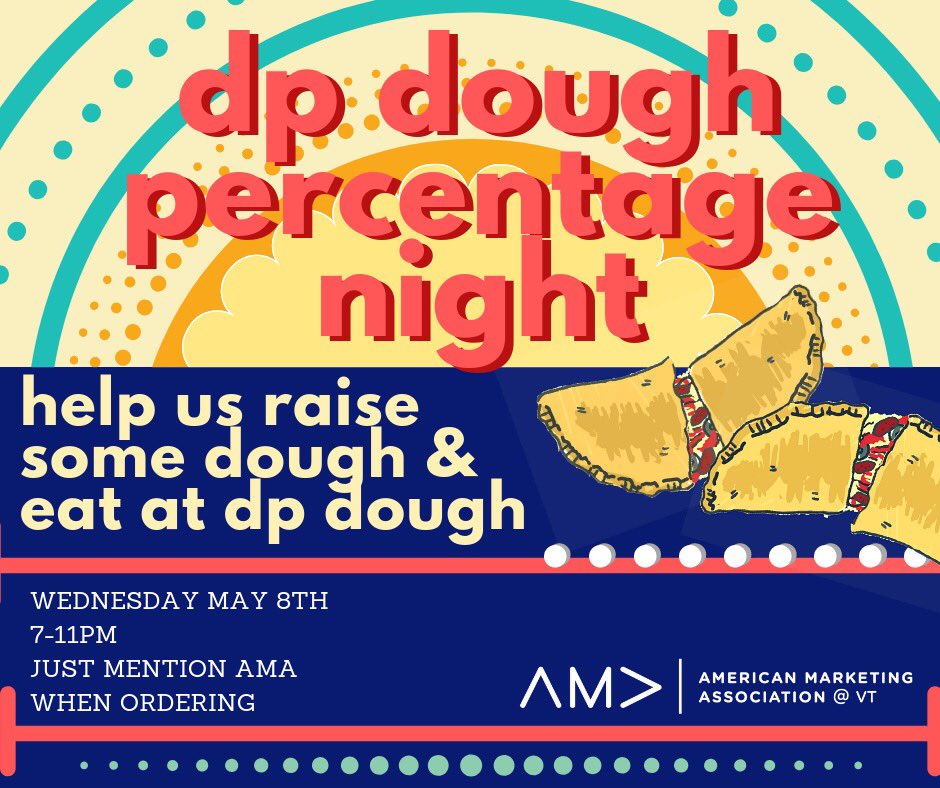 TONIGHT IS THE NIGHT!!
Come on out to D.P. Dough tonight from 7-11 for a delicious calzone and to help support AMA!