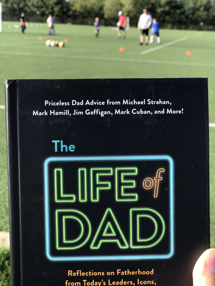 Reading the @LifeofDadShow book while living that #DadLife at soccer practice. Congrats on the launch @ArtEddy3 & @Jon_Finkel! #LifeofDad