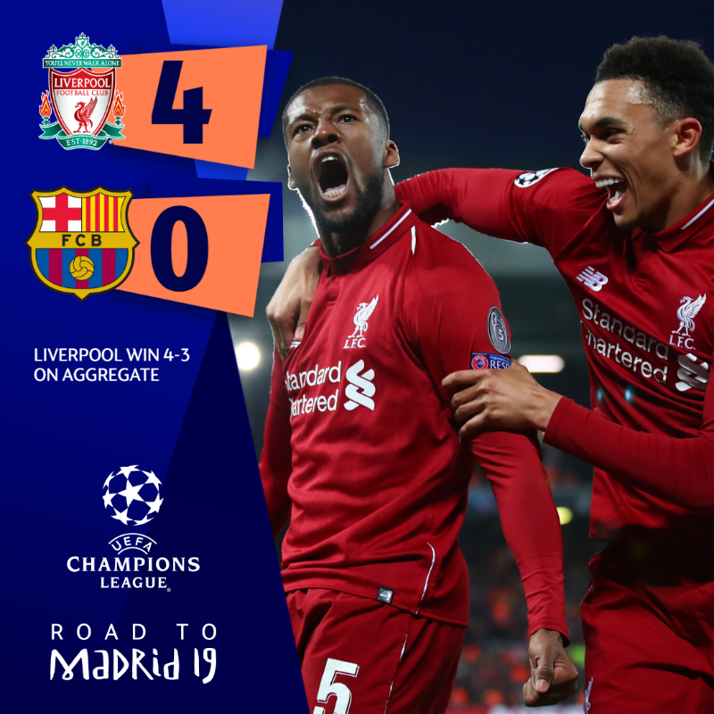 InvictosSomos's tweet photo. La semana de UEFA Champions League más mágica, loca y emocionante que recordamos. En el fútbol no hay nada escrito. La importancia de NUNCA dejar de creer. No hay antídoto contra los huevos + corazón + fútbol. Gracias por estas noches, Liverpool y Tottenham. https://t.co/OZeJbJUmOY