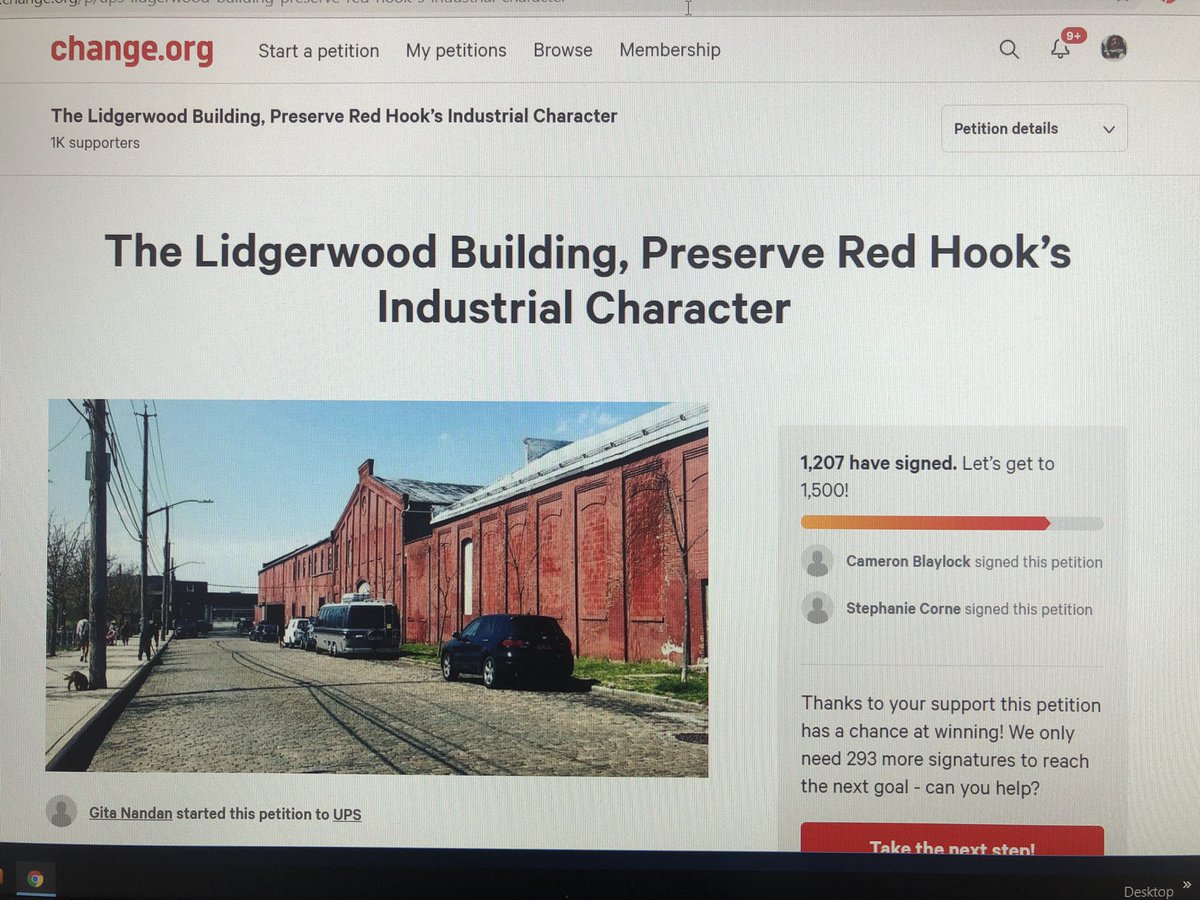 Over 1,200 signatures and the support to #savelidgerwood #redhook keeps growing. <a href="/UPS/">UPS</a> we ask you listen to the #redhook community and respect our history, and this icon. <a href="/UPS/">UPS</a> will you meet with us! #nyclandmark #preservation #brooklynhistory #brookkynwaterfront