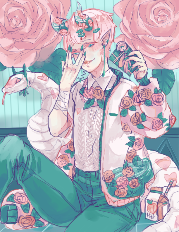Plushiie's tweet photo. Hello I'm Jodi! I'm an illustrator that enjoys pretty boys!
 
I REALLY like to draw fantastical good looking dudes and demons doing mundane things. 
It's great!

👺https://t.co/kxnNJzvYHE
👺https://t.co/GvBdekpRp5
👺https://t.co/0LEiso2OJu
👺https://t.co/5dJWECIEAS

OKAY. 
BYE. https://t.co/ofPUjCpQoy