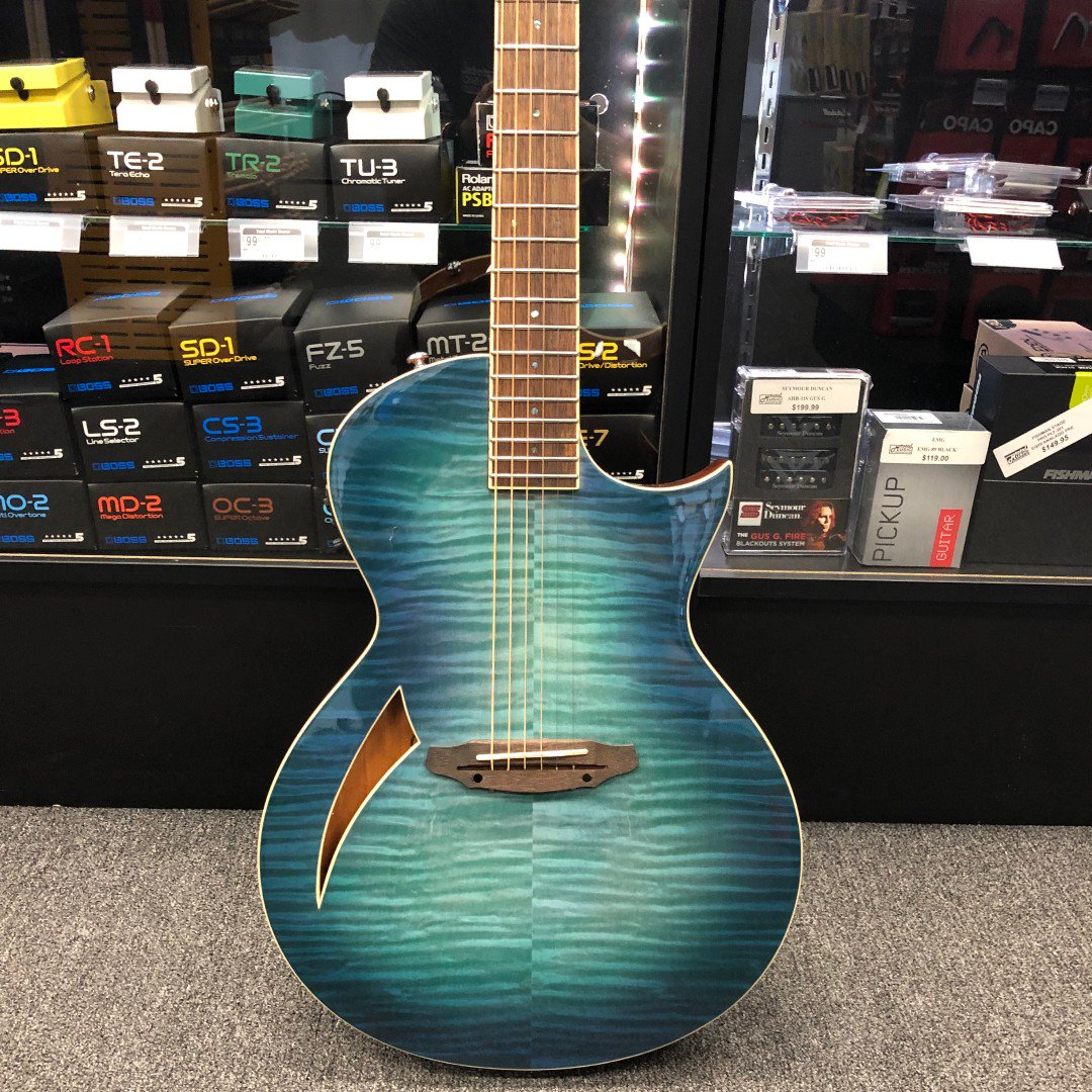 TotalMuse's tweet photo. New arrival from @ESPGuitarsUSA Thinline Series Aqua Marine Burst 6 String. The Thinline series creates incredible acoustic tones with the comfortable playability of an electric.
#totalmusicsource #swflorida #SWFL #swflmusic #ESPguitars #TL-6 https://t.co/ldrwrUOXDP