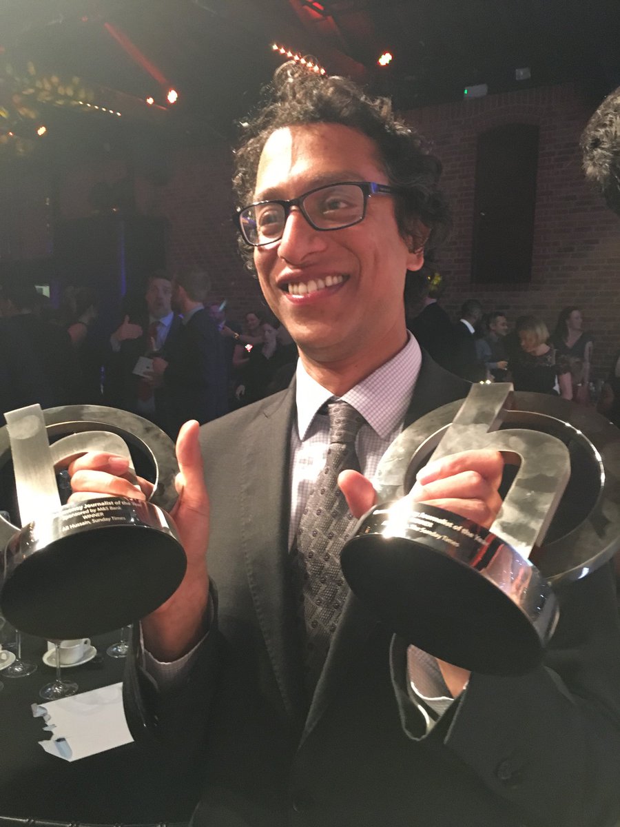Ruth_Emery's tweet photo. Superstar Ali winning the double! Journalist of the year ⁦@Headlinemoney_⁩ #hmawards Well done 🥂 ⁦@ST_Money⁩ ⁦@AlihussainST⁩ https://t.co/0Kn1FwnEZz