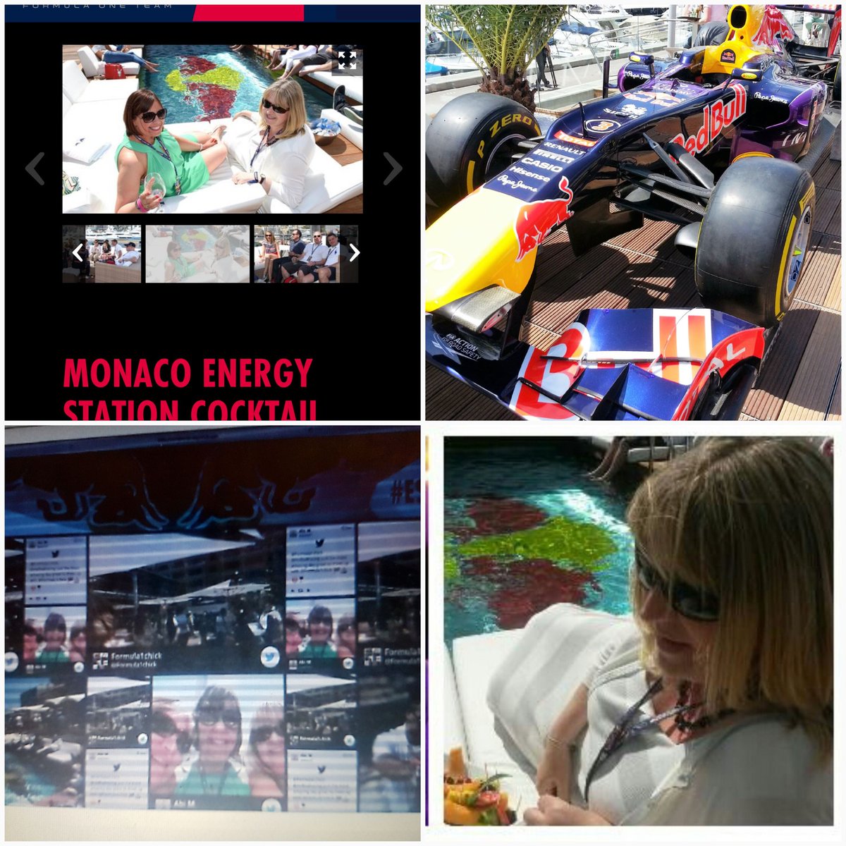 Formula1chick's tweet photo. The last time I went to #Monaco this happened thanks to @redbullracing #Abiπ & I were the #RBChicks on the #EnergyStation Will think of her so much this weekend ππ #ChickReturnsToMonaco https://t.co/vCTdtAprHz