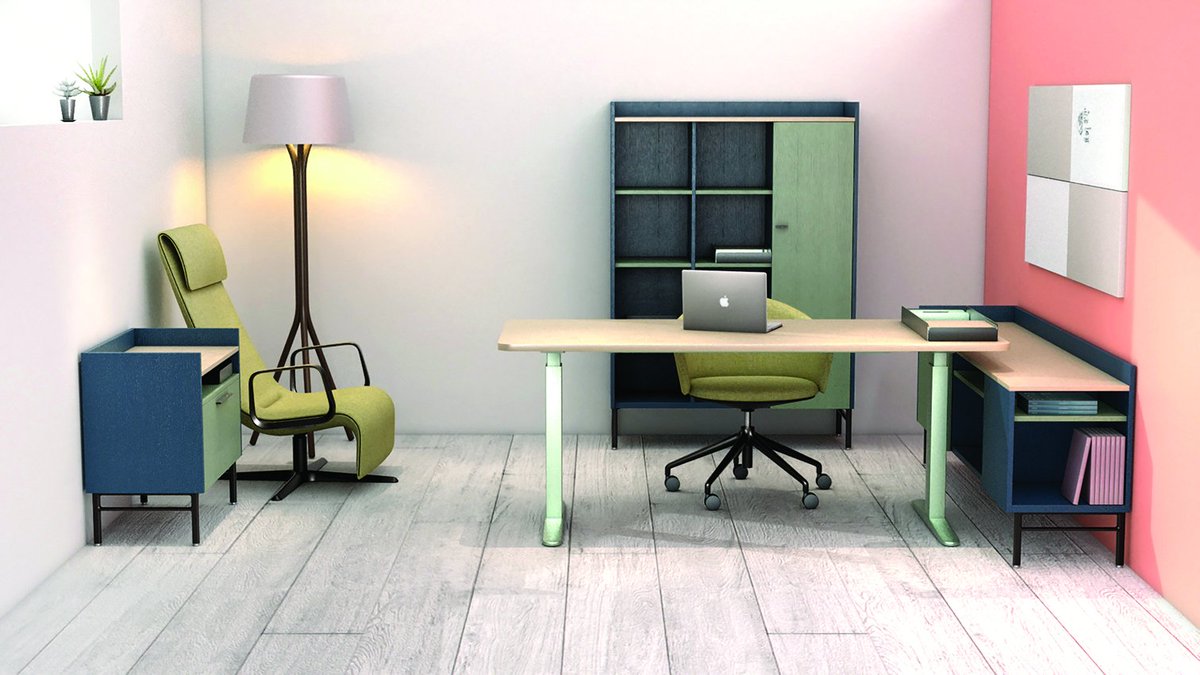 Emote transforms the private office into the creative office. Comprising of thought boards, desks, personal desk accessories and cabinets, Emote brings an expressive quality to the workspace through a palette of new paint colors! Coming to #NeoCon2019. 
#Emote #colors #options