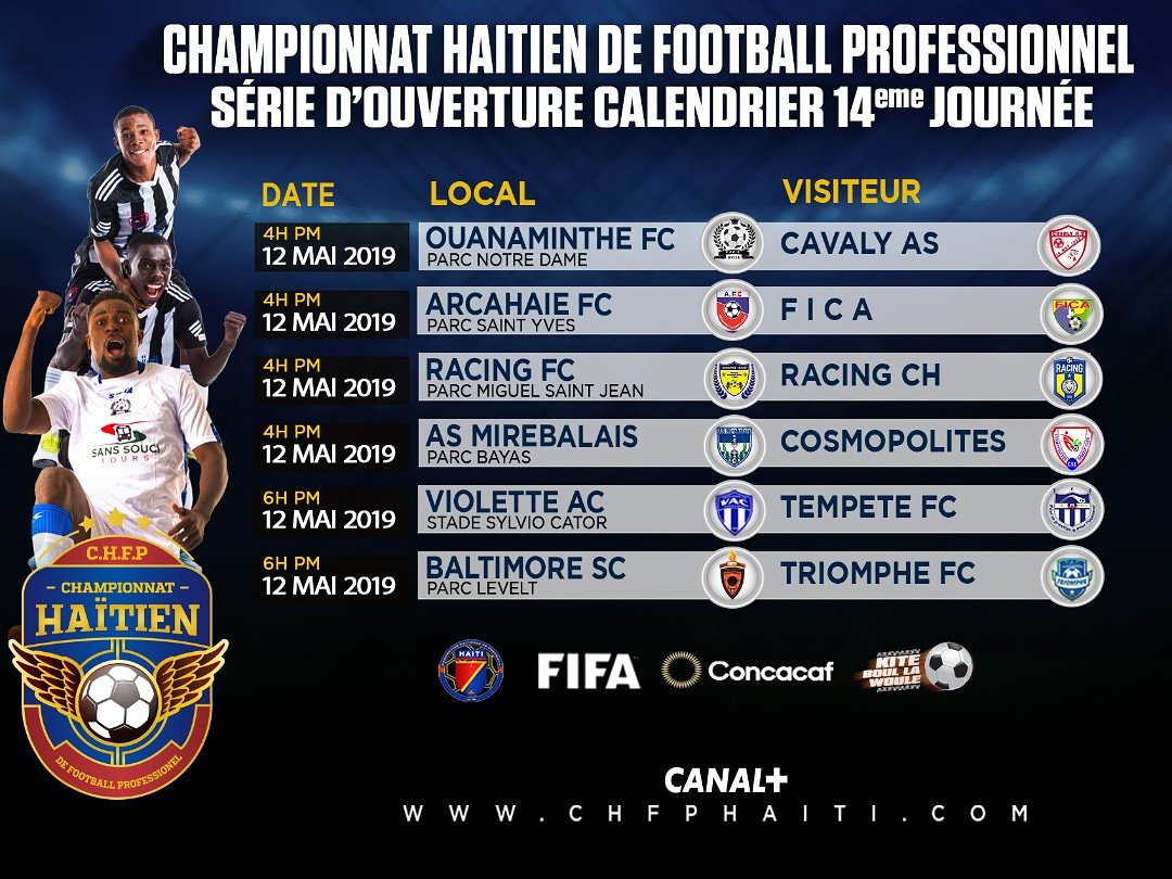 fhfhaiti's tweet photo. 14e JOUNEN boul chanpyona Nasyonal la rive🙌🏾 #weekendBoul #DimanchBoul #6Match Foutbòl nan 4 kwen peyi a💥 #SérieDouverture #CHANPYONANASYONALla🏆 #saison2019 #FHF2019# YonLòtNivoFoutbòl #KITEBOULLAWOULE⚽🇭🇹 https://t.co/NqwPpKSA39