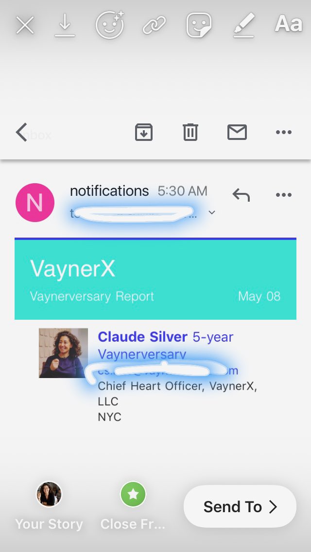 claudesilver's tweet photo. 5 is my favorite number. Big big thanks to @garyvee and my family @VaynerMedia for these past years!! It’s not a job when your do what you love ❤️ We are just getting started!!!! #fiveforthewin #vaynerthanks #peoplefirst https://t.co/NjHmcvFSB4