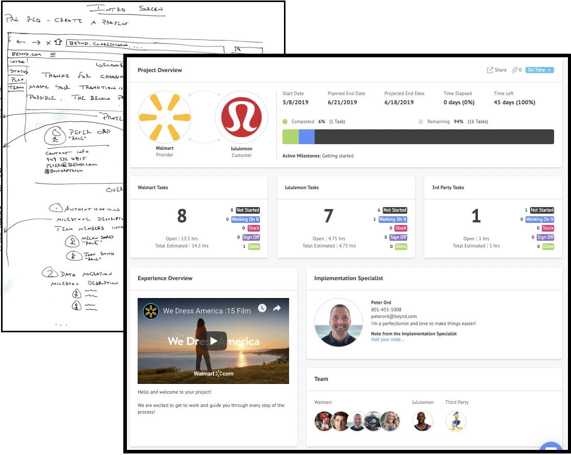 BEyndPM's tweet photo. We've come a long way with beynd from the first product "sketch" to a robust engagement engine that automates project communication based on dependency/duration logic, estimates project end dates, provides a "White-Labeled" customer portal... 
A big thanks to our users feedback! https://t.co/2t3qX8Y7CG