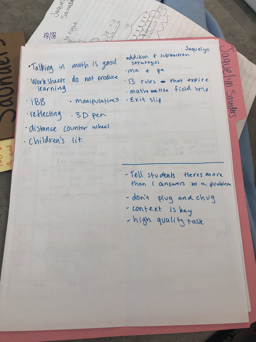 TeacherJaq's tweet photo. Just a handful of amazing new math practices I have learned this semester! @LiversStefanie has been a wonderful professor and helped me branch out and expand my ideas for teaching math! #teachmathlikeme #TeachLikeUs @MoStateCOE https://t.co/zGPVzNTVAL