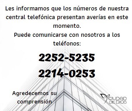 CiudaddeDios's tweet photo. #Comunicado https://t.co/K673146PES
