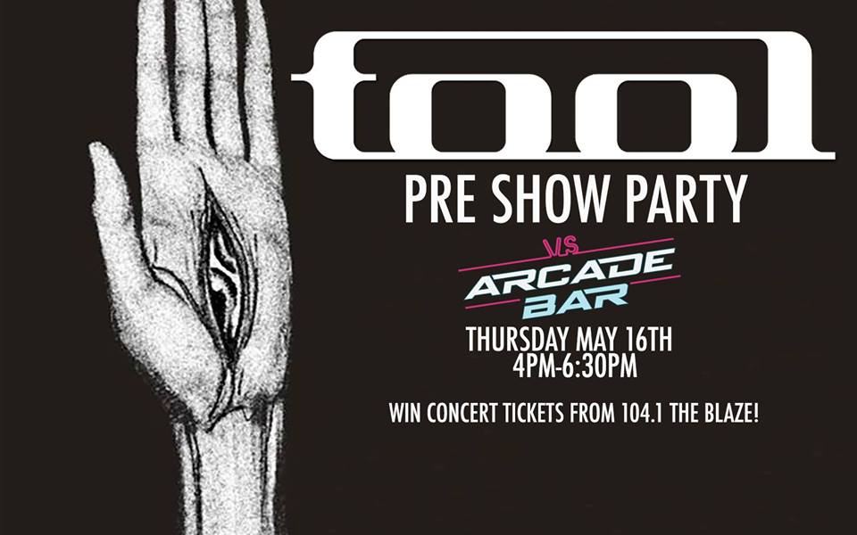 1041theBlaze's tweet image. #BlazeArmy let's get together in a week! Preparty @VsArcadeBar  before the @Tool show  - we'll have last chance tix! Starting at 4:30p 5/16 - facebook.com/events/4106726…