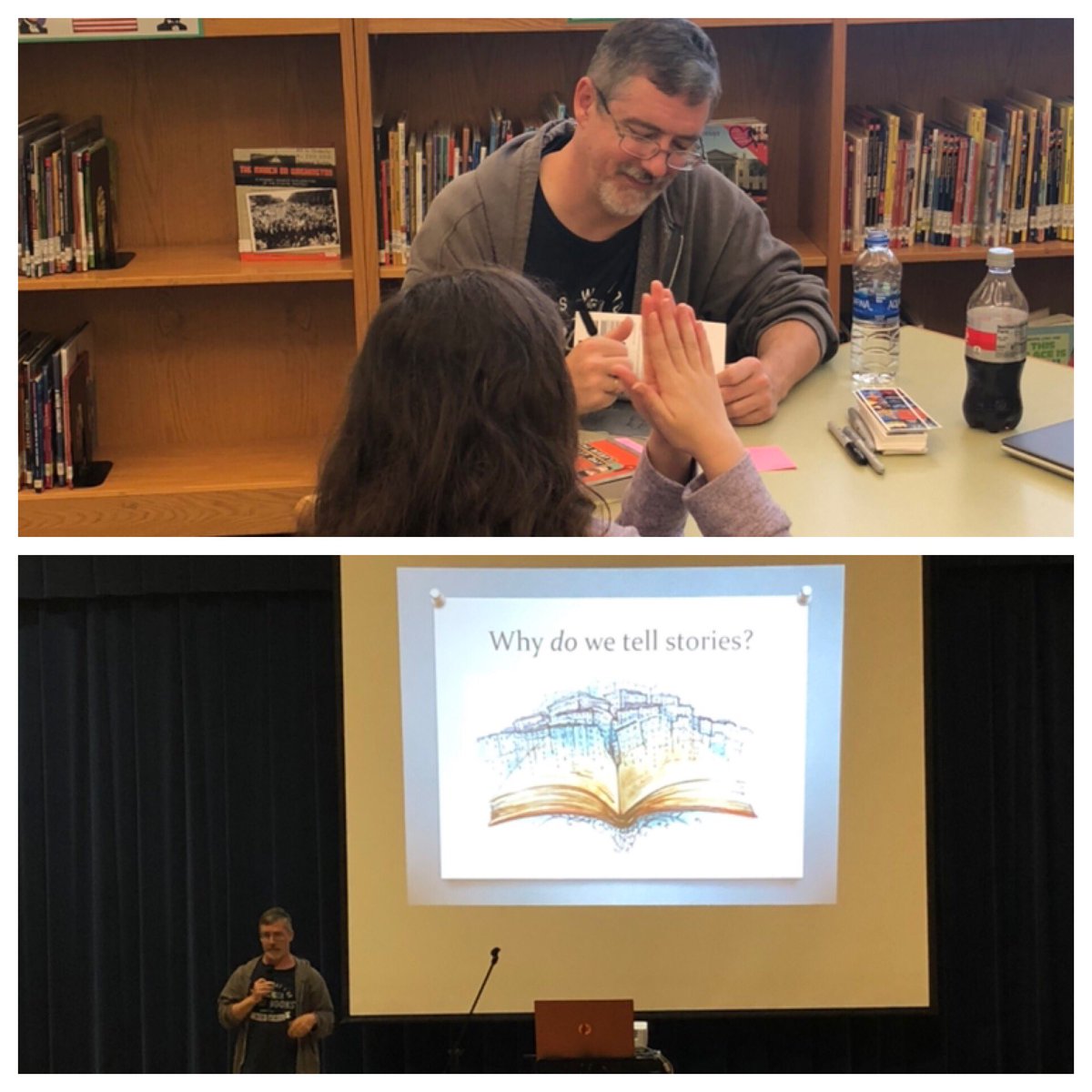 AversboroMedia's tweet photo. Our 3rd, 4th, and 5th graders had a fantastic visit from @anderson_author this morning! He was fun and engaging, and our kids and teachers loved him! Thanks to @quailridgebooks for sending him over! #read #FindingOrion #AESowltheway https://t.co/yin8DqXU9l