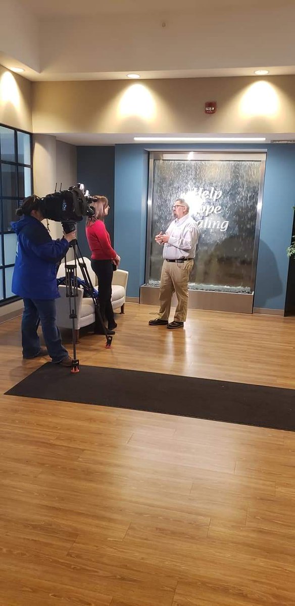 TeamFidelisKC's tweet photo. Working hard today at the SAMHSA Post Site Visit for Mayor's Challenge to Prevent Suicide Among Service Members, Veterans and their Families.
Thanks @nsdiantonio from @fox4kc coming by to interview us.#YouMatter #OperationKC #Fox4 #suicideprevention #veterans #beconnectedkc https://t.co/5PA6QoRUkk