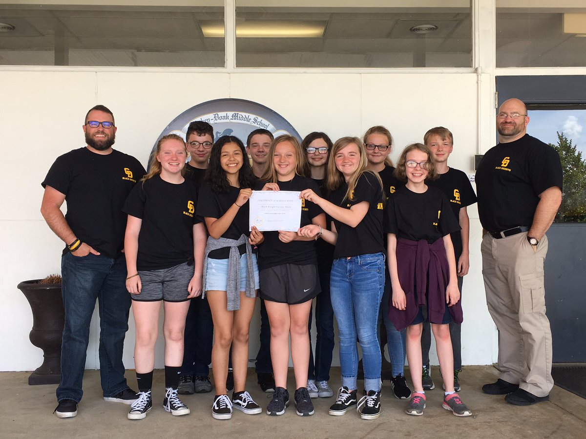 Our 6th grade ‘Varsity Math’ team places 6th out of 40 teams in the East Tenn. Math Olympiads at <a href="/etsu/">ETSU</a>! Over 300 kids represented schools in East Tenn. and we’re proud of our Black Knights! Great job to the kids, Mr. Ripley and Mr. Murvin! <a href="/GreeneCoSch/">Greene Co TN Schools</a> <a href="/ripley_bill/">Bill Ripley, Ed.D.</a> <a href="/Mclaind14/">David McLain</a>