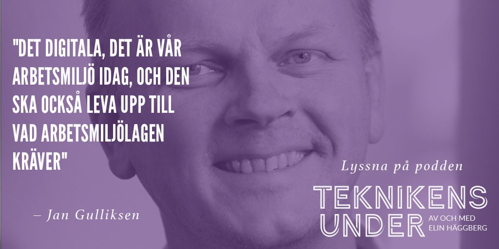 Pratar Digital Arbetsmiljö i podden Teknikens under. teknifik.se/2019/05/teknik… #KTHuniversity