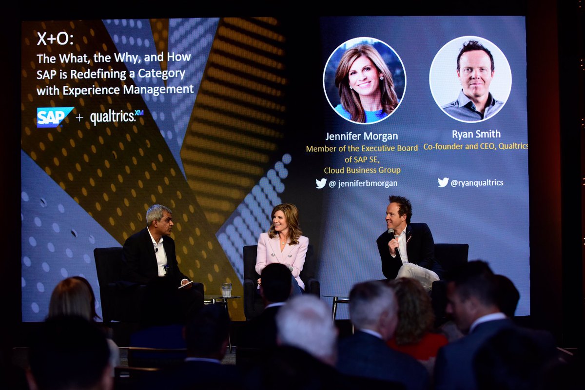 RyanQualtrics's tweet image. Experience management is changing that way the world works. Excited to be on this journey with amazing leaders like @SAP’s @JenniferBMorgan. #SAPselect #SapphireNow