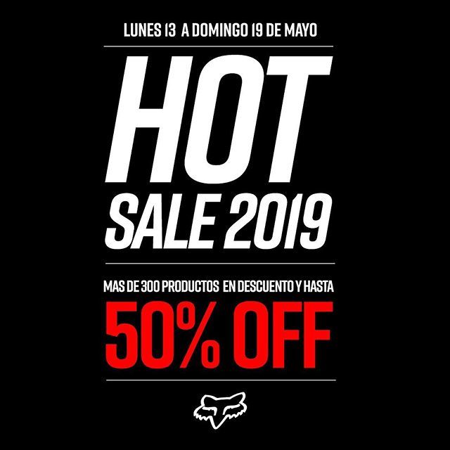 🔥El lunes próximo llega el #HotSale a Fox Racing Argentina 🔥

Mas de 300 productos y hasta un 50% de descuento en nuestra web foxhead.com.ar , en nuestra tienda de @mercadolibre.arg y en los puntos de venta adheridos a la promo. 
No te podes … bit.ly/2LFF4PM