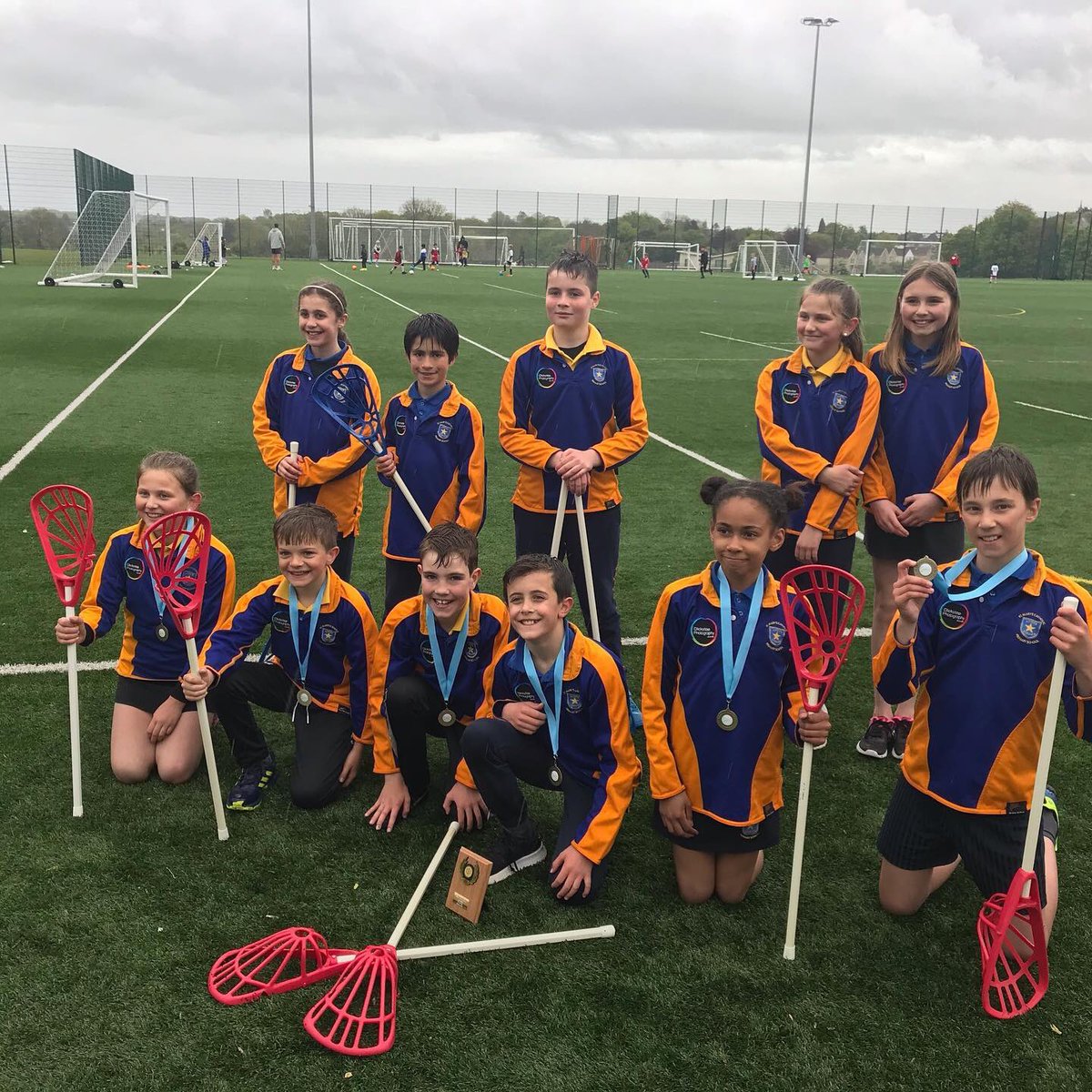 stmarysbath's tweet photo. News flash: ‘Great win for @stmarysbath in the BANES Pop Lacrosse tournament coming from 3:0 down in the final to win 5:3 in the end. The rain didn’t dampen any of the enthusiasm from the school’s 🥍#bathlacrosse #englandlacrosse #growthegameoflacrosse #laxgetgoing #laxgetgoing https://t.co/zQFkp08Sej