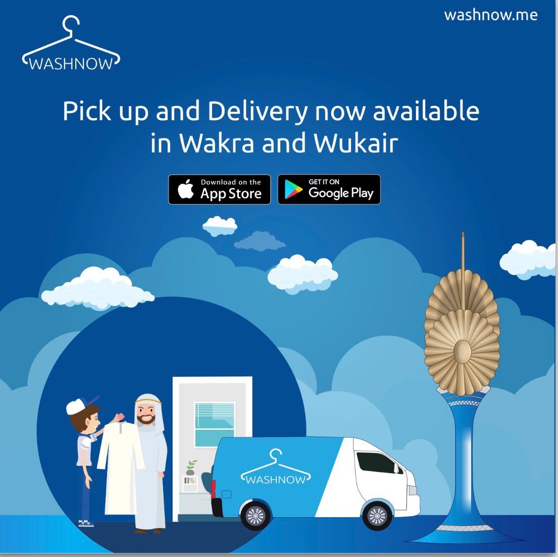 washnowapp's tweet photo. The best way to do laundry is now available in WAKRA and WUKAIR. #AlWakra #wukair #Qatar https://t.co/WEBDzMMkjJ