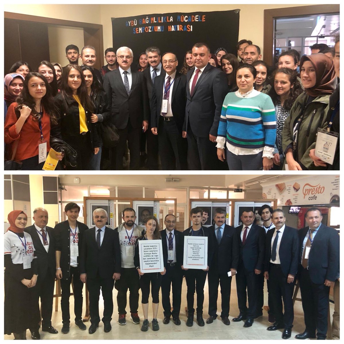 drMetinDogan's tweet photo. Sempozyumun düzenlenmesinde destekleri olan @AnkaraValiligi , @TC_icisleri Bakanlığı Toplumla İlişkiler Genel Müdürlüğü , @EmniyetGM Narkotik Suçlarla Mücadele Daire Başkanlığı , Dünya Sağlık Örgütü ve öğretim üyelerimizede öğrencilerimiz adına teşekkür ediyorum.
#AYBUBMS19 https://t.co/M8bkxmrtLn
