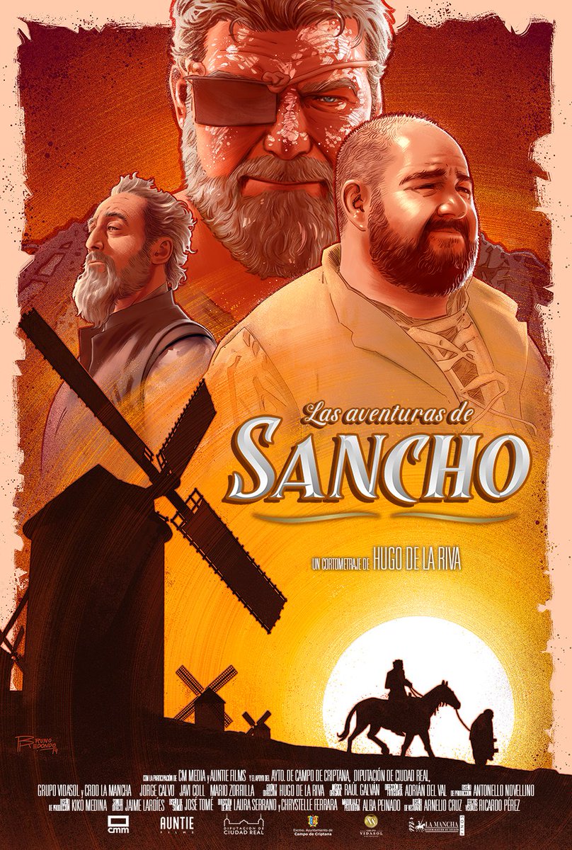 Afortunado de compartir con vosotros el cartel oficial de “Sancho”, obra del extraordinario artista y buen amigo Bruno Redondo. Uno de los mejores dibujantes de la actualidad, ¡Gracias Bruno por expandir con tu talento el universo de “Sancho”! #Sancho #CineMadeInLaMancha