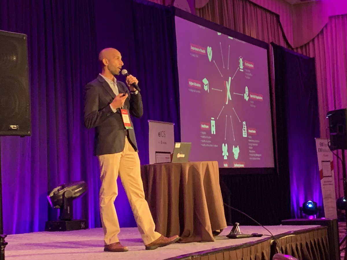 MattCronin1's tweet photo. Product Manager Sanjay Satagopan highlighting the power of the new Juvare Exchange solution. #Exchange19 https://t.co/NgaBbQU2a1