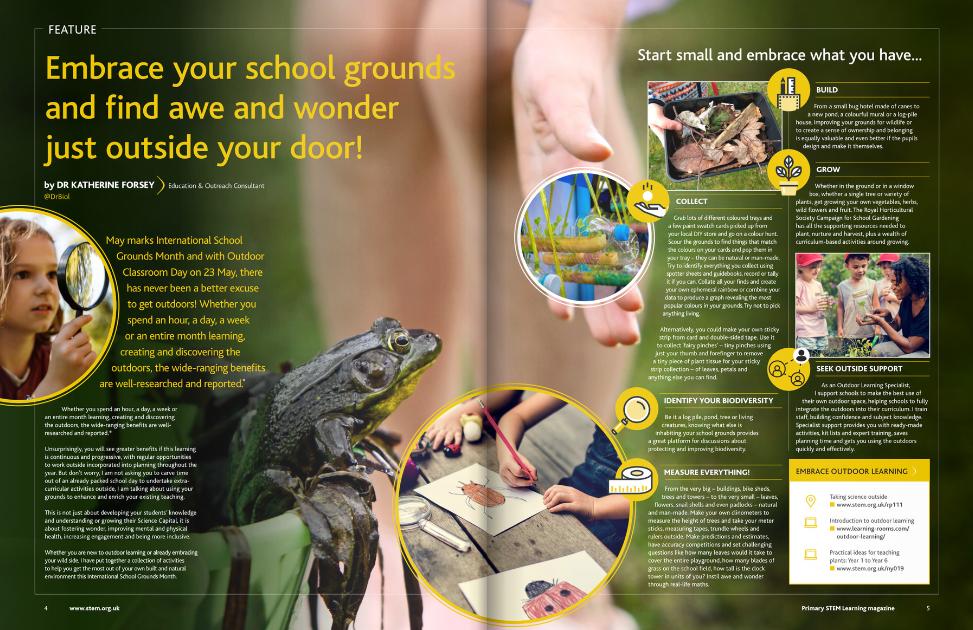With Outdoor Classroom Day taking place on 23 May, there has never been a better excuse to get outdoors! Whether you spend an hour, a day or a week discovering the outdoors, our primary STEM Learning magazine shares small ways to get started bit.ly/2LrZJHi