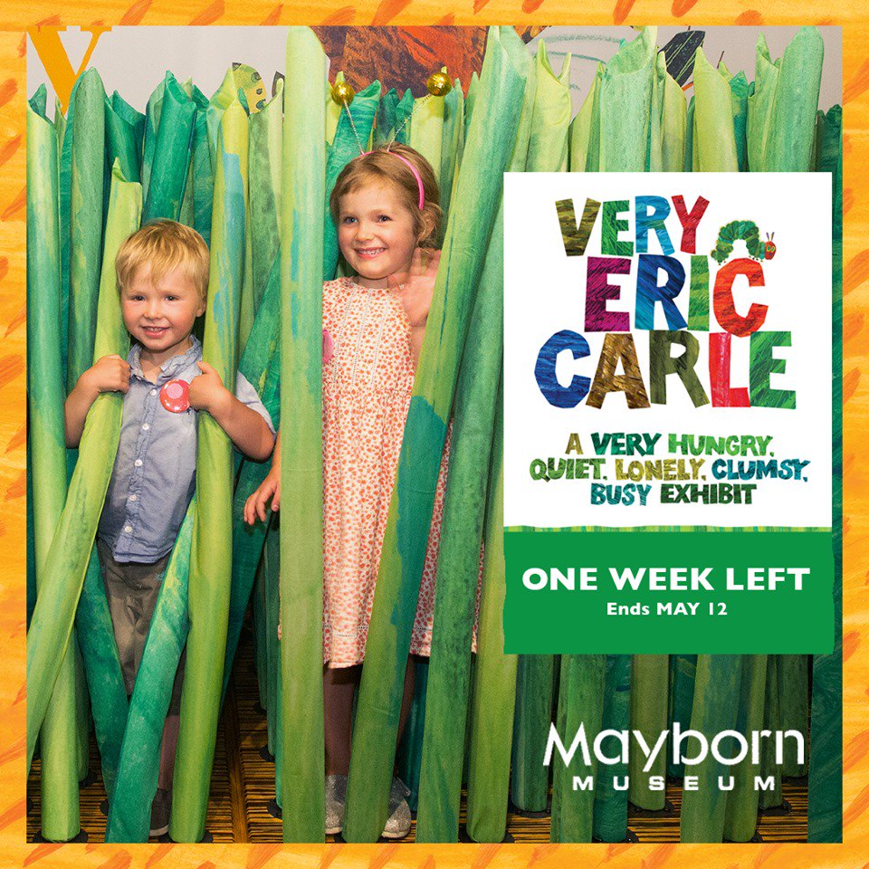 MaybornMuseum's tweet photo. This is the last week to explore Very Eric Carle! Don't miss your chance to step into the pages of Eric Carleโs colorful picture books. https://t.co/NI5EgO6fy1 #maybornmuseum #wacotx #wacofun #downtownwacotx https://t.co/ehYcA7Ks8Q