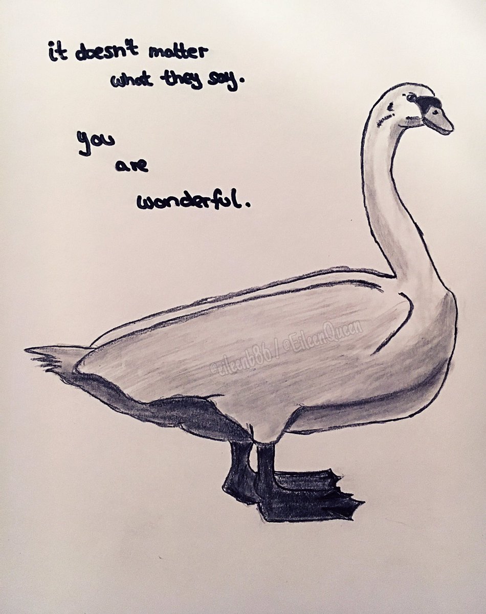 EiIeenQueen's tweet photo. It doesn’t matter what they say. You are wonderful.
#drawing #learntobreath #swan #duckling #trytobepositive #babysteps https://t.co/TsRgHl6Fkd