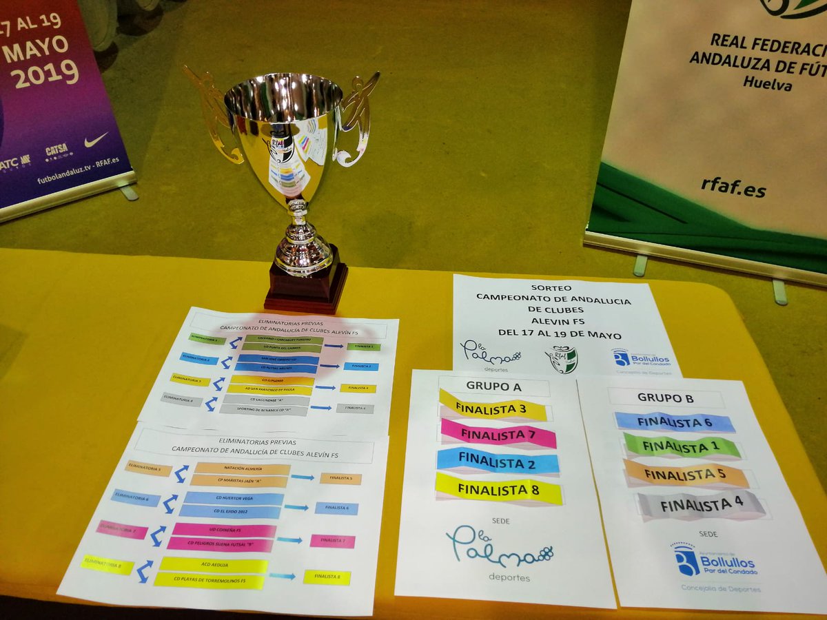 RFAFHuelva's tweet photo. Presentación y sorteo del Campeonato de Andalucía de Clubes Alevín Fútbol Sala #BollullosPardelCondado #LaPalmadelCondado https://t.co/mbMIH1tt9U