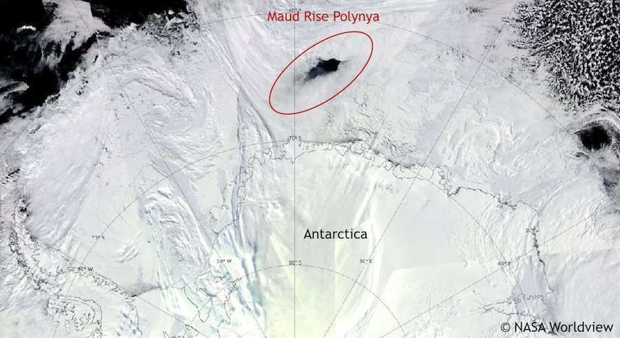 futurasciences's tweet photo. [🌍] La mystérieuse #polynie apparue en #Antarctique en plein hiver en 2017 serait à l'origine de violentes tempêtes pouvant atteindre la catégorie 11 sur l'échelle de Beaufort, qui en contient 12... [REPOST] 👉 https://t.co/MQ5sNRzpL6 #planete #earth #storm #FuturaSciences https://t.co/UKKcjndUCV