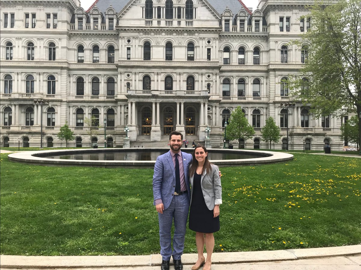 NYSCHP's tweet photo. VP of Public Policy @akapl619, Grassroots Advocacy Committee Chair @karenccrx, and other NYSCHP members went to Albany to advocate for pharmacy technician certification. Great collaboration between @NYSCHP, @GNYHA, @HANYScomm and @1199SEIU! https://t.co/hWOYViLfKu