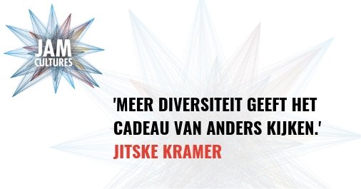 Inclusie gaat over meedoen. Over diversiteit. Over co-creatie. Praten en reflecteren zijn belangrijk. In actie komen ook. Deel jouw inzichten op social met #jamcultures, dan kan iedereen ervan leren.  <a href="/jitskekramer/">Jitske Kramer</a> <a href="/HumanDimensionJ/">HumanDimensions</a> #inclusie #diversiteit  managementimpact.nl/jitske-kramer
